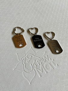 Stainless Steel Engraved KeyChain (3 color options)