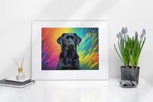 Load image into Gallery viewer, Black Lab with Rainbow Background
