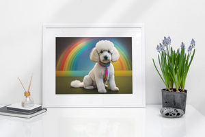White Doodle Rainbow Collar and Background