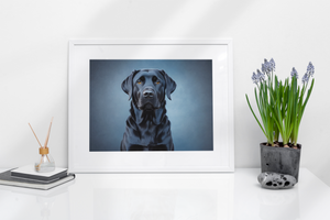 Black Lab with Gray Background