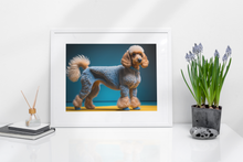 Load image into Gallery viewer, Blue Abstract Poodle Coat
