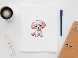 White Poodle with Pink Ears